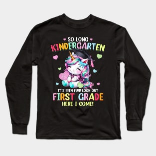 Unicorn So long Kindergarten Graduation Last Day Of School Long Sleeve T-Shirt